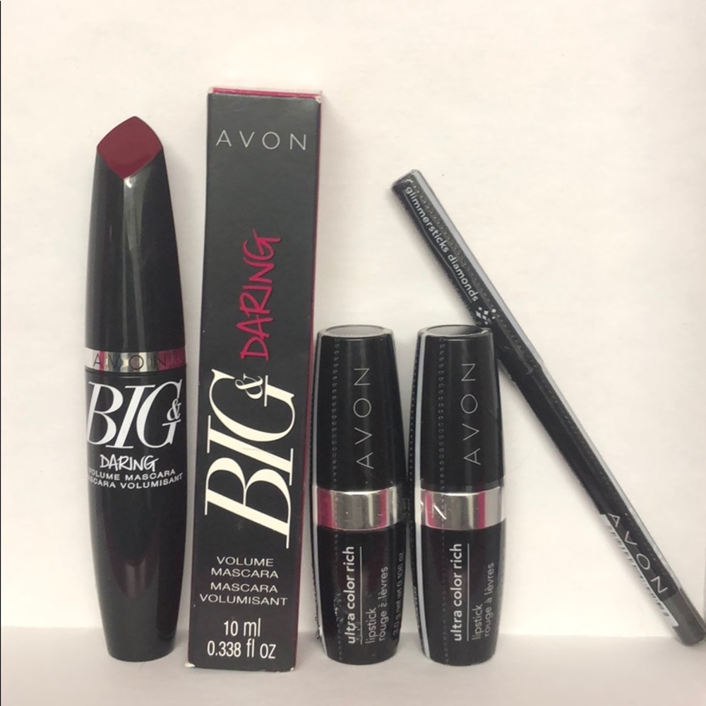 Avon 4pc Set - SHOW SOME SKIN Lipstick Mascara